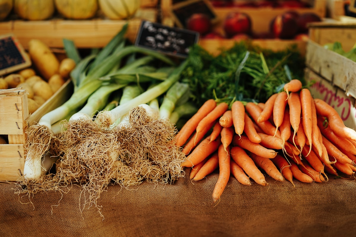 Fresh organic produce from local farms